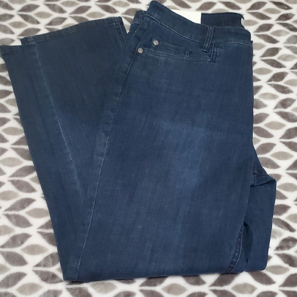 J. Jill Women's Straight Leg Jeans in Dark Blue Denim